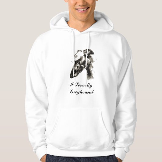 Ik hou van mijn Greyhound Dog Hoodie (Voorkant)