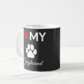 Ik hou van mijn Greyhound hond aangepaste tekst Koffiemok (Voorkant links)