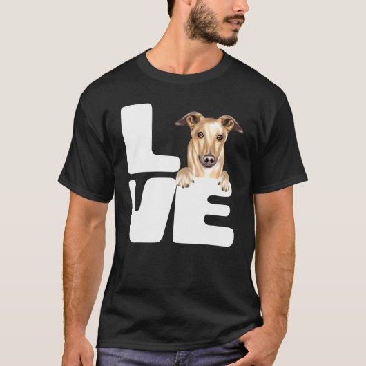 Ik hou van mijn Greyhound-hond T-shirt (Voorkant)