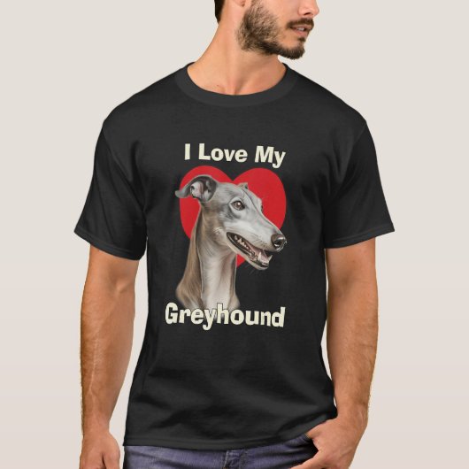 Ik hou van mijn Greyhound-hondje T-shirt (Voorkant)