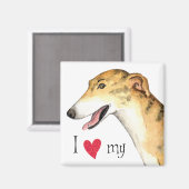 Ik hou van mijn Greyhound Magneet (Voorkant / Achterkant)