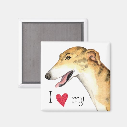 Ik hou van mijn Greyhound Magneet (Voorkant / Achterkant)