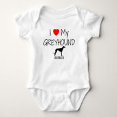 Ik hou van mijn Greyhound Romper (Voorkant)