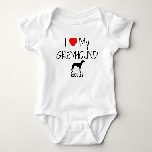 Ik hou van mijn Greyhound Romper (Voorkant)