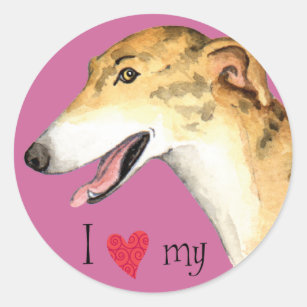 Ik hou van mijn Greyhound Ronde Sticker
