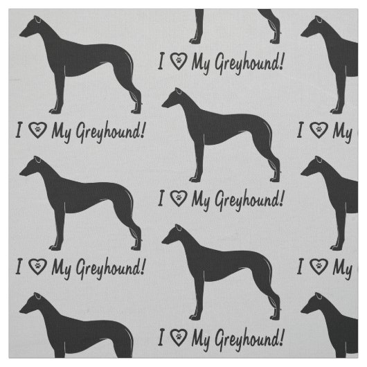 Ik hou van mijn Greyhound! Stof (Swatch)