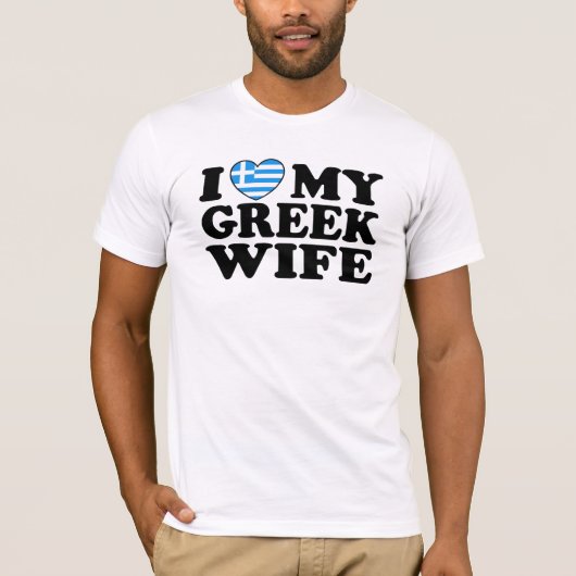 Ik hou van mijn Griekse vrouw T-shirt (Voorkant)