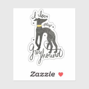 Ik hou van mijn grijze hond sticker