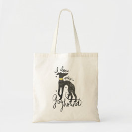 Ik hou van mijn grijze hond tote bag