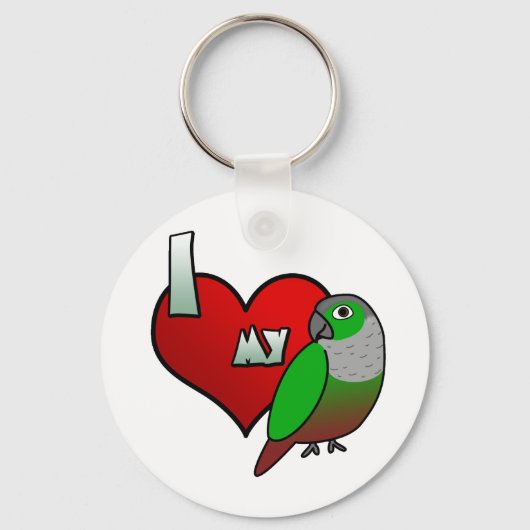Ik hou van mijn groene gekekte konijn sleutelhanger (Voorkant)