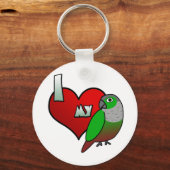 Ik hou van mijn groene gekekte konijn sleutelhanger (Voorkant)