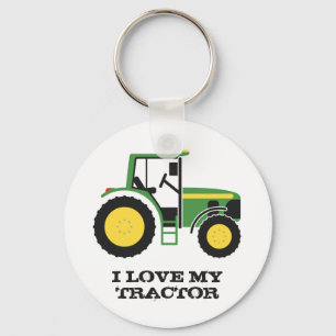 Ik hou van mijn groene tractorsleutel sleutelhanger