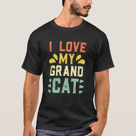 Ik hou van mijn grootkat  Kat  Grootvader Grootmoe T-shirt (Voorkant)