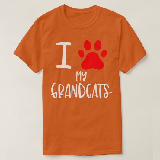 Ik hou van mijn grootkatachtigen, oma grootdad Cat T-shirt (Design voorkant)