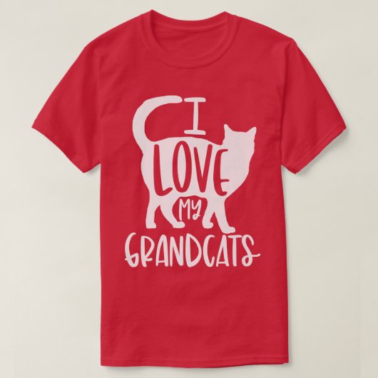 Ik hou van mijn grootkatachtigen, oma grootdad Cat T-shirt (Design voorkant)