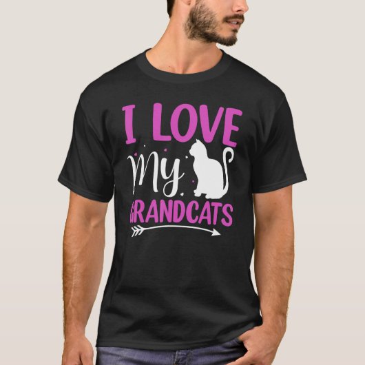 Ik hou van mijn grootkattencat Opa Oma Grootouder T-shirt (Voorkant)