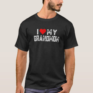Ik hou van mijn grootmoeder familie die op het har t-shirt