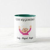 "Ik hou van mijn grootmoeder" twee gebottelde koff Mok (Midden)