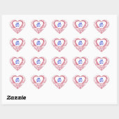 Ik hou van mijn grootouders! Foto Red Hearts Hart Sticker (Vel)