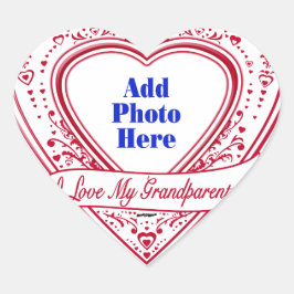 Ik hou van mijn grootouders! Foto Red Hearts Hart Sticker