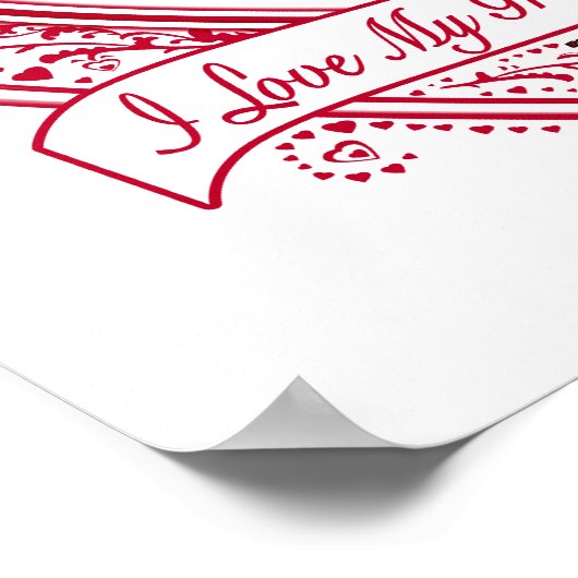 Ik hou van mijn grootouders! Foto Red Hearts Poster (Hoek)