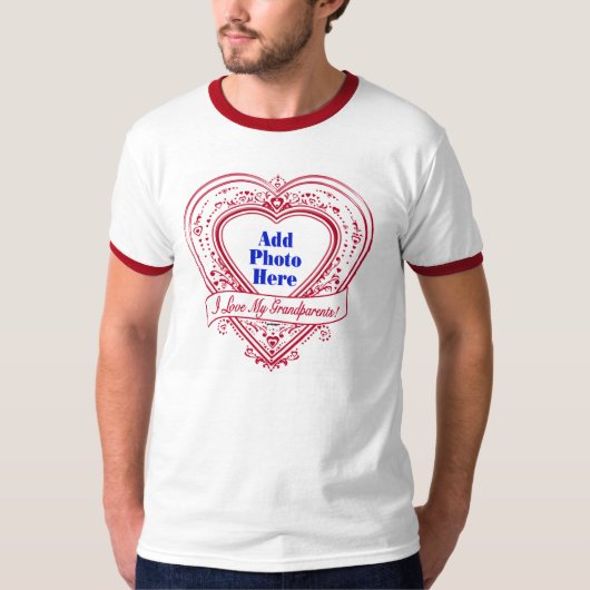 Ik hou van mijn grootouders! Foto Red Hearts T-shirt (Voorkant)