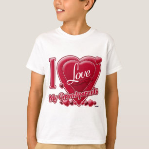 Ik hou van mijn grootouders rode harten t-shirt