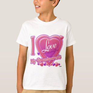 Ik hou van mijn grootouders roze/paars - hart t-shirt