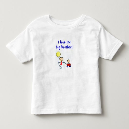 Ik hou van mijn grote broer! kinder shirts (Voorkant)