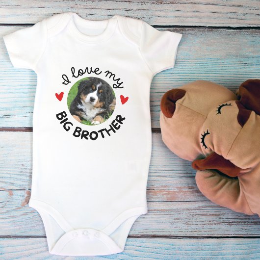 "Ik hou van mijn grote broer" met aangepaste honde Romper