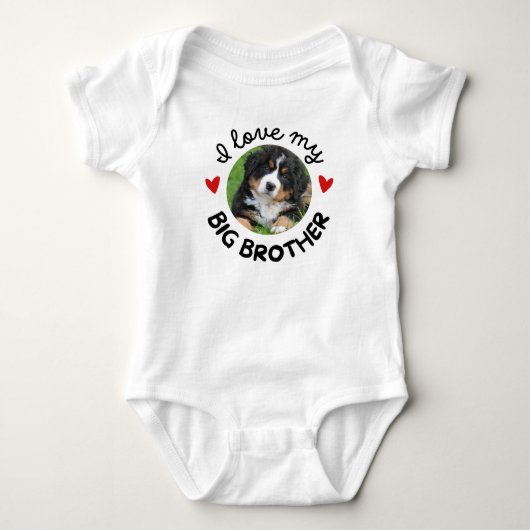 "Ik hou van mijn grote broer" met aangepaste honde Romper (Voorkant)