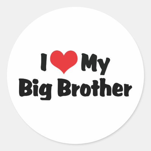 Ik hou van mijn grote broer ronde sticker (Voorkant)