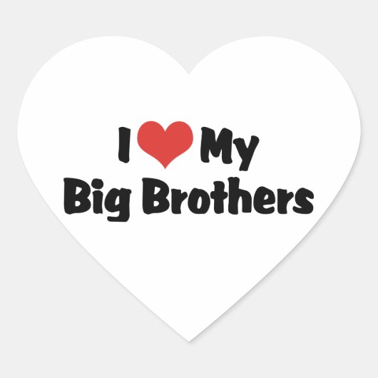 Ik hou van mijn grote broers hart sticker (Voorkant)