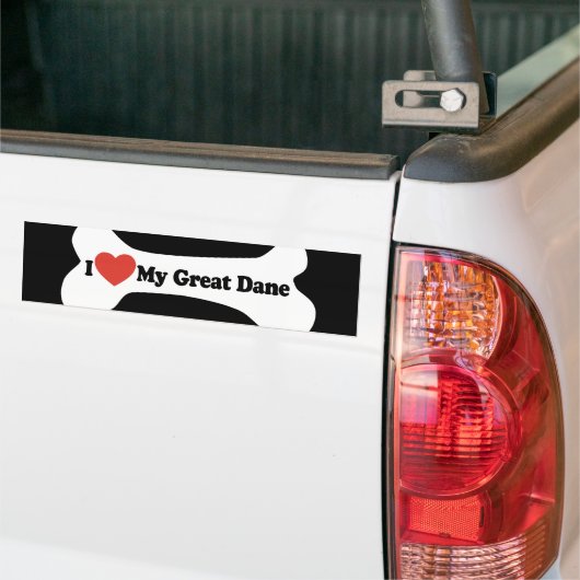 Ik hou van mijn grote deen - hondenbont bumpersticker (Op Truck)