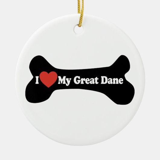 Ik hou van mijn grote deen - hondenbont keramisch ornament (Voorkant)