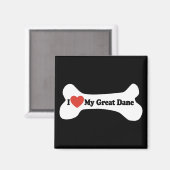 Ik hou van mijn grote deen - hondenbont magneet (Voorkant / Achterkant)