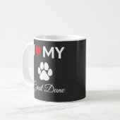 Ik hou van mijn Grote Deense hond aangepaste tekst Koffiemok (Voorkant links)