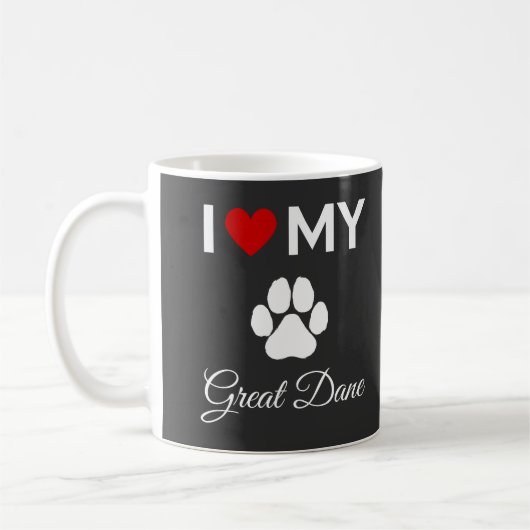 Ik hou van mijn Grote Deense hond aangepaste tekst Koffiemok (Links)
