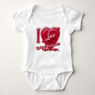 Ik hou van mijn grote grootouders rood - hart romper