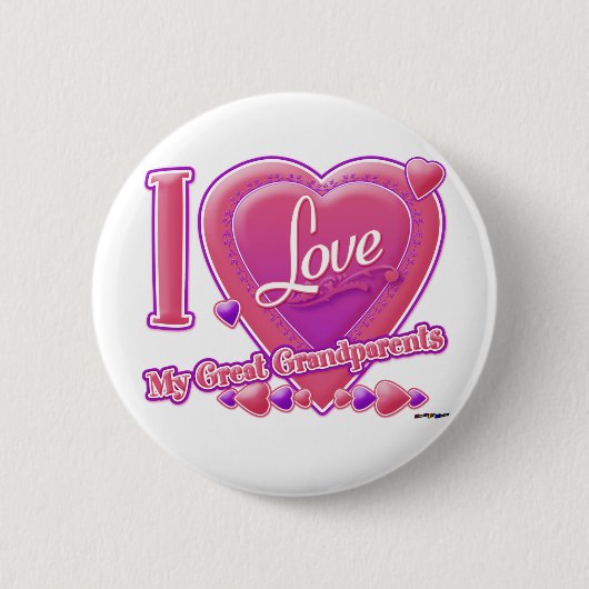 Ik hou van mijn grote grootouders roze/paars - har ronde button 5,7 cm (Voorkant)