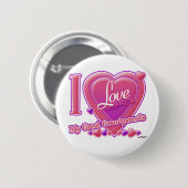 Ik hou van mijn grote grootouders roze/paars - har ronde button 5,7 cm (Voorkant /achterkant)