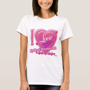 Ik hou van mijn grote grootouders roze/paars - har t-shirt