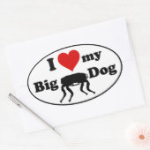 Ik hou van mijn grote hond ovale sticker (Envelop)