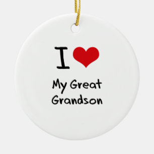 Ik hou van mijn grote kleinzoon keramisch ornament