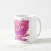 Ik hou van mijn grote oma roze/paars - hart koffiemok (Voorkant rechts)