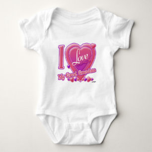 Ik hou van mijn grote oma roze/paars - hart romper