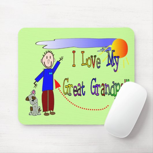 Ik hou van mijn grote opa muismat (Met muis)