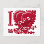 Ik hou van mijn grote opa rood - hart briefkaart (Voorkant)