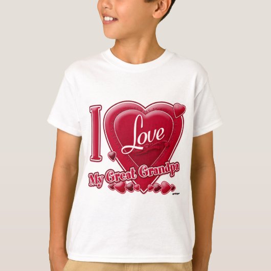 Ik hou van mijn grote opa rood - hart t-shirt (Voorkant)
