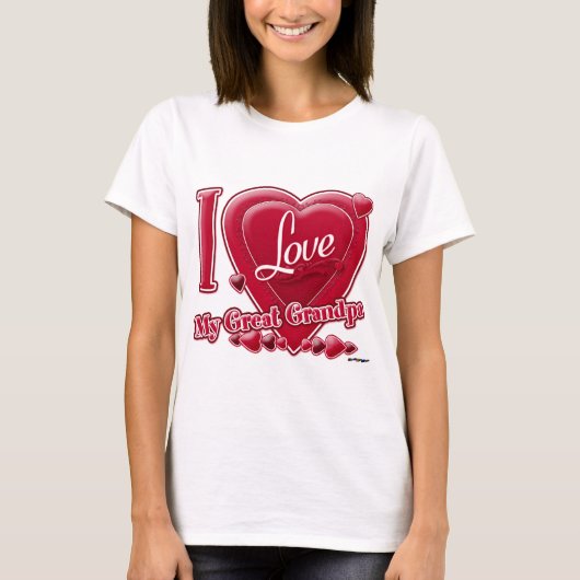 Ik hou van mijn grote opa rood - hart t-shirt (Voorkant)